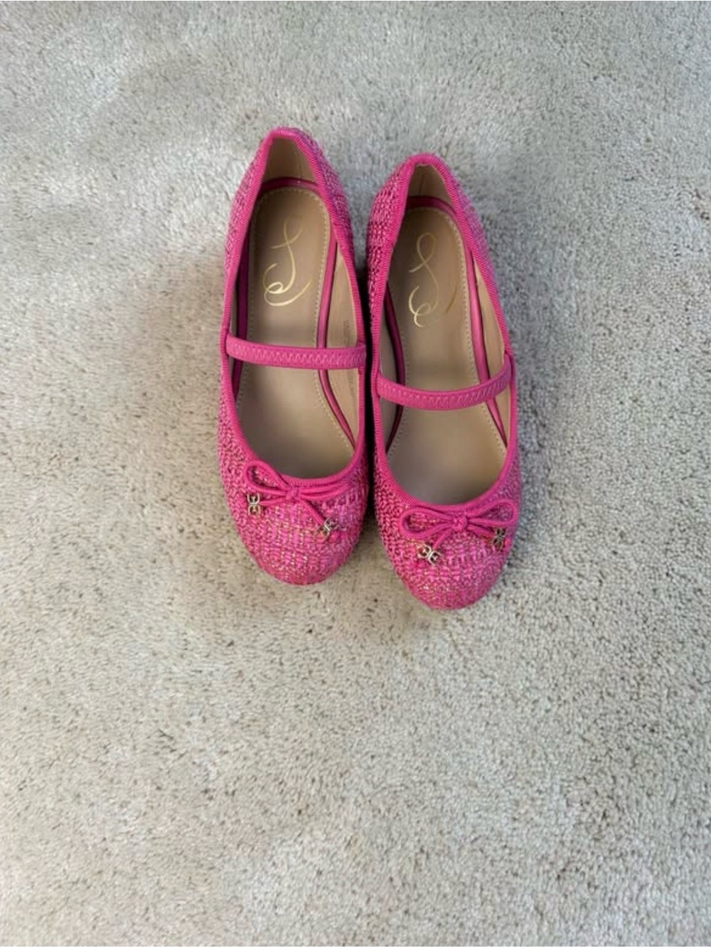 Girls Pink Mary Jane Ballet Flats - Brand Unknown